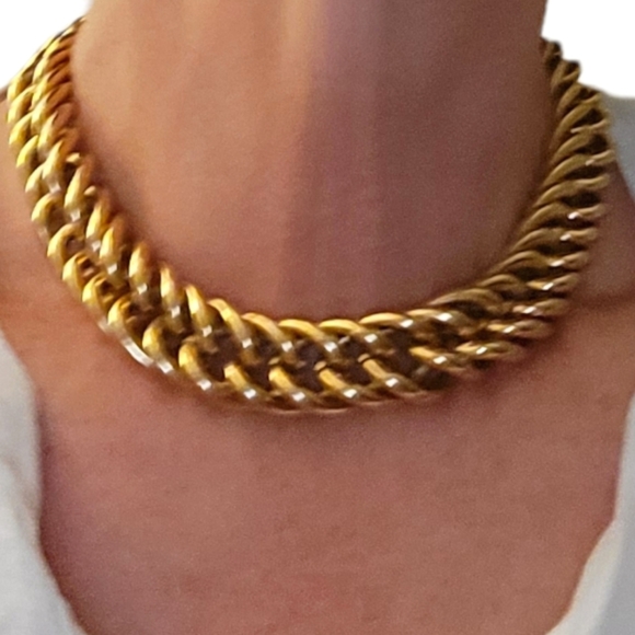 Anne Klein Jewelry - Vintage Ann Klein 1980's Gold Gilded Choker
